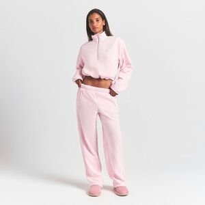 SKIMS Pink Lounge Straight Leg Pant Set